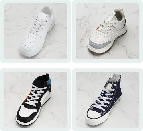 Vista 7 de 2 pares de cordones elásticos planos de goma sin atar, tira elástica para zapatos para adultos y niños, se adapta a tenis, botas, lona