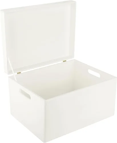 Vista 35 de Creative Deco Caja de almacenamiento grande de madera con tapa con bisagras 11.8 x 7.87 x 5.51 pulgadas (+-0.5) Caja de regalo sin acabar, lisa