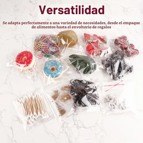 Vista 3 de 300 bolsas de celofán transparentes autosellantes – Bolsas de galletas, dulces y pan (5 x 6 pulgadas)