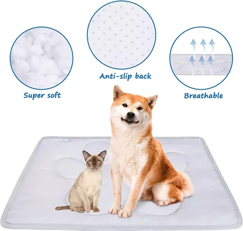 Vista 2 de Coldwind Almohadilla para jaula de perro (18 x 24 pulgadas) lavable con parte inferior antideslizante Alfombrillas para perros para dormir, Gris