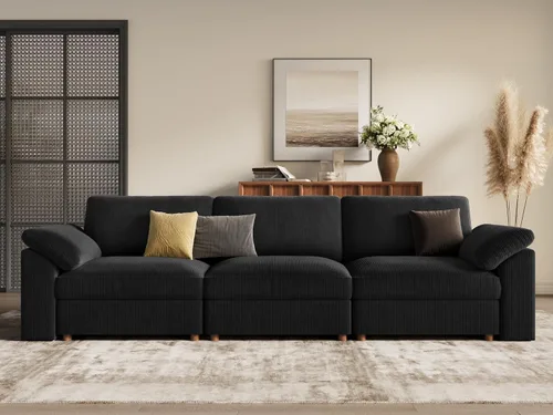 Vista 12 de EASE MOOSE Sofá modular verde seccional de gran tamaño en forma de L Pana verde