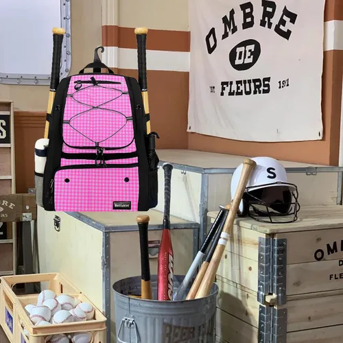 Vista 52 de Bolsa de béisbol juvenil con compartimento ventilado para zapatos, bolsa de bate de sóftbol para guantes de bateo, casco, equipo de teeball