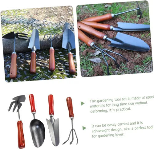 Vista 6 de 1Set Small Garden Trowel Gardening Tools with Construction for Digging Weeding Planting Lightweight Portable for Home Gardening Outdoor Activities