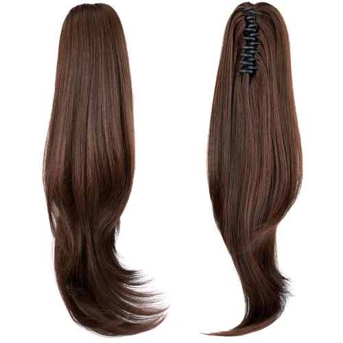 Vista 52 de extensión de cola de caballo, extensión de pelo con pinza de 12" cola de caballo rizada corta Extensión de pelo sintético de aspecto natural