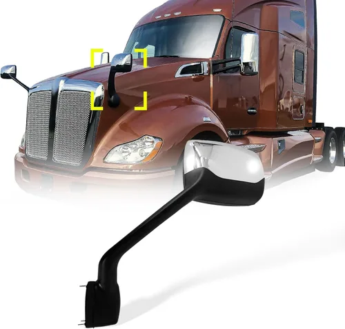 Vista 11 de Ensamble de Espejo de Capó High Soar para Kenworth T680 (2000-2017), Espejo de Capó con Brazo para Peterbilt 579 (2010-2017) / Peterbilt 587