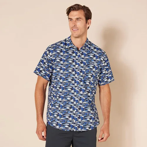 Vista 5 de Tienda Essentials - Camisa para hombre, manga corta, de ajuste regular, estampada