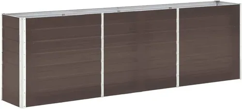 Vista 19 de vidaXL Cama de jardín elevada, cama de flores elevada, maceta de acero galvanizado, maceta al aire libre para patio, jardín, verduras, hierbas Marrón