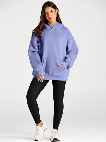 Vista 101 de Trendy Queen - Sudaderas extragrandes con capucha para mujer, suéteres de manga larga, sin botones, de vellón, de otoño, ropa de invierno