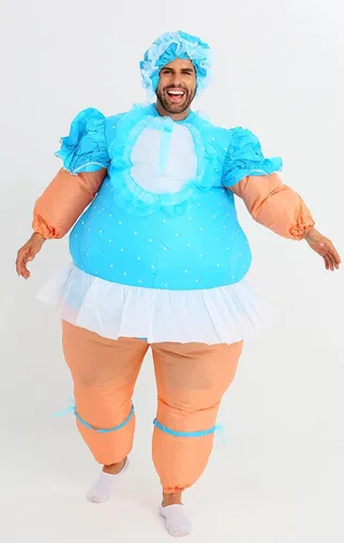 Vista 3 de Baby Doll Inflatable Costume, baby shower party Adult