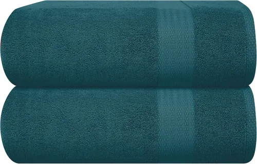 Vista 144 de GLAMBURG Juego de 2 Sábanas de Baño Extra Grandes de Algodón Premium de 700 GSM - 100% Algodón Peinado - 2 Sábanas de Baño 35x70 pulgadas - Calidad