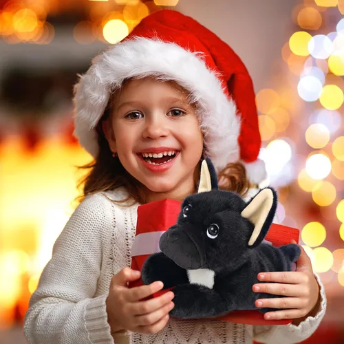 Vista 8 de SuzziPals Animales de peluche de perro negro calentables y refrigerables, lindos peluches de almohadilla térmica para microondas para calmar