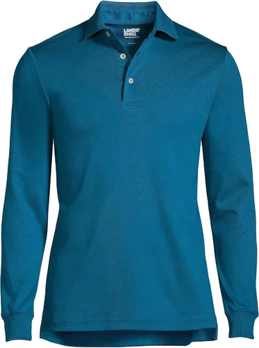 Vista 4 de Lands' End - Camisa polo muy suave de manga larga para hombre