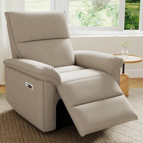 Vista 13 de cinkehome Reclinadores eléctricos de pared Hugger para espacios pequeños, reclinables eléctricos para caravanas con USB, moderna silla reclinable