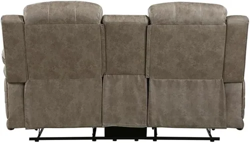 Vista 8 de Lexicon Centeroak - Juego de sofá reclinable manual de microfibra de 2 piezas, color marrón arena