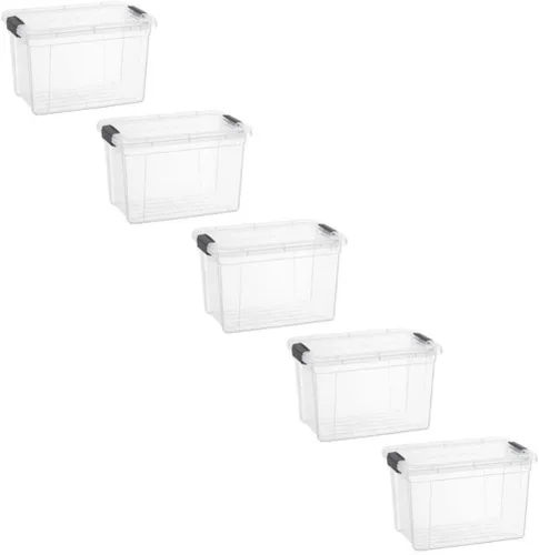 Vista 98 de Superio Mini contenedor de almacenamiento de plástico para crayón, suministros de arte y estuche de costura, organizador pequeño apilable
