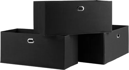 Vista 3 de Winsome Torino Almacenamiento/Organización, negro 23.03 pulgadas de ancho x 10.24 pulgadas de alto x 10.24 pulgadas de profundidad