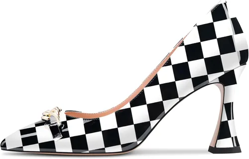Vista 2 de Castamere Zapatos de tacón alto para mujer, con puntera puntiaguda, sin cordones, para fiesta, 3.3 pulgadas, tacones