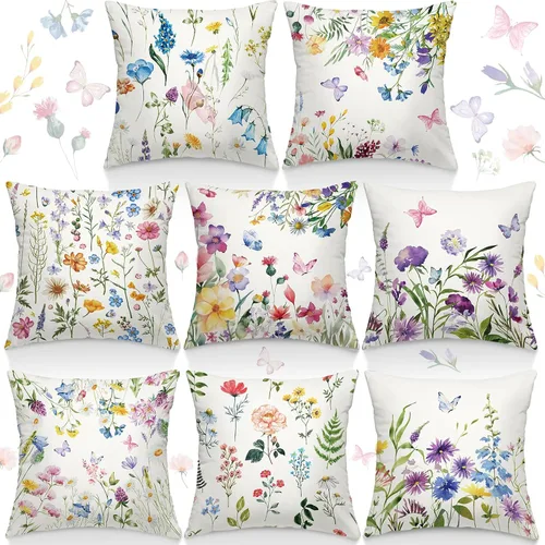 Vista 9 de 8 fundas de almohada de regreso a la escuela, 18 x 18 pulgadas, composición, fundas de almohada para cuadernos, fundas de almohada para el aula