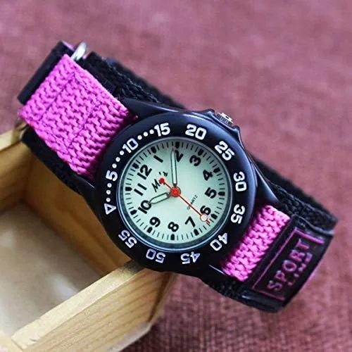 Vista 6 de ELEOPTION Reloj deportivo para hombres y mujeres, analógico, de cuarzo, luminoso, militar, correa de nailon, con velcro, unisex, para adolescentes