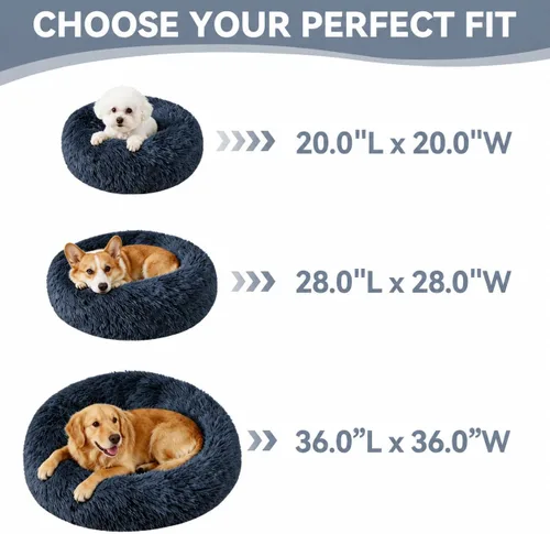 Vista 2 de Camas de gato para gatos de interior, cama lavable de 20 pulgadas en forma Azul marino
