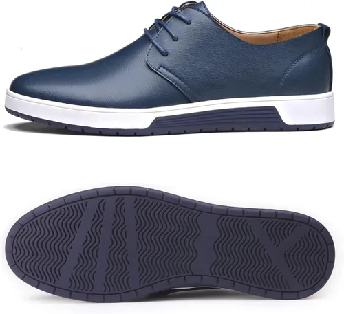 Vista 3 de BSROT Zapatos Oxford casuales para hombre, zapatos de vestir con cordones, cómodos zapatos deportivos de moda