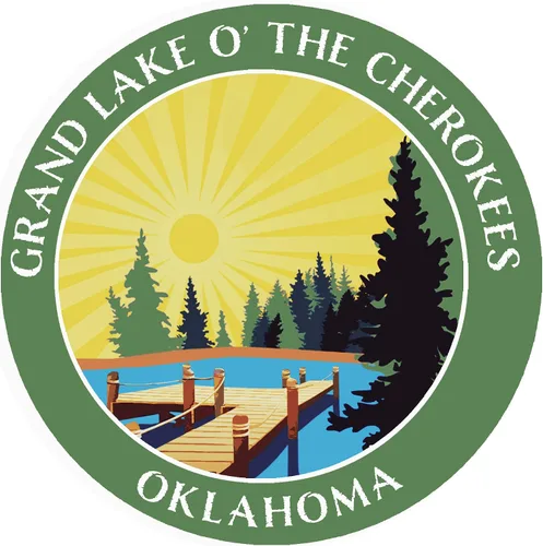 Vista 7 de Lake Dock - Grand Lake O' The Cherokees - Oklahoma - Adhesivo adhesivo para ventana de coche y camión de 3.5 pulgadas