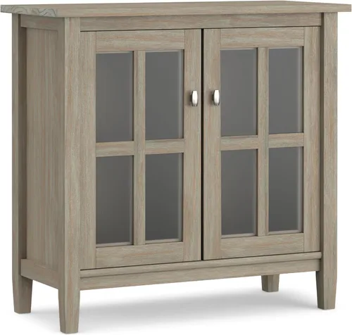 Vista 27 de SIMPLIHOME Warm Shaker 36" gabinete de madera maciza en marrón dorado claro