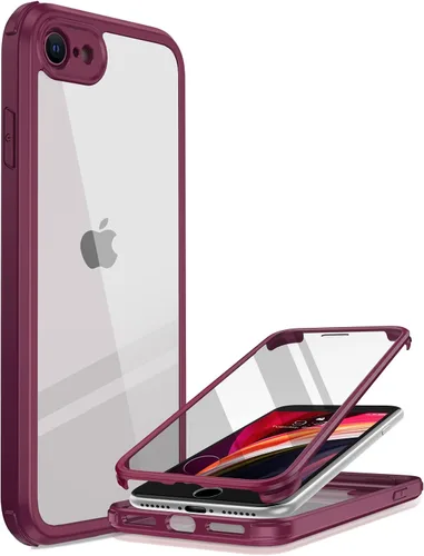 Vista 147 de Miracase - Funda para iPhone SE de 3ª/2ª generación 2022 2020 de cuerpo completo con protector de pantalla de vidrio integrado, resistente