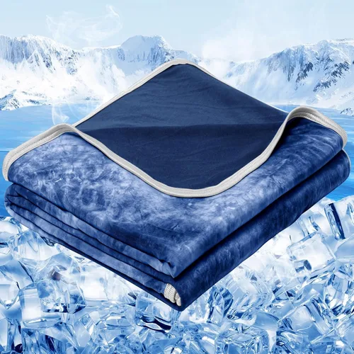 Vista 26 de inhand Manta refrescante de tamaño individual (60 x 80 pulgadas), mantas refrescantes para personas que duermen con calor, absorbe el calor
