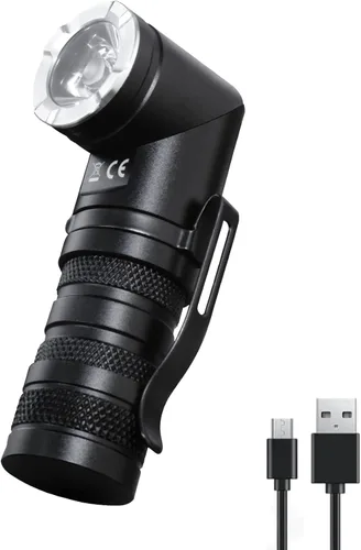 Vista 10 de HAUTMEC Linternas LED recargables de 500 lúmenes altos, linterna magnética súper brillante, mini linterna impermeable, 3 modos, linternas pequeñas
