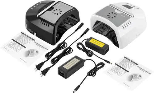 Vista 5 de Lámpara de uñas LED UV, inalámbrica, 72 W, luces UV para uñas de gel con ventilador, secador de uñas recargable (negro)