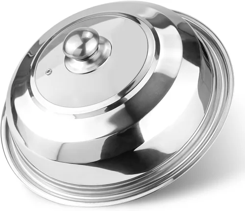 Vista 8 de Tapas de sartén de vidrio templado de 12.5 pulgadas con asa de repuesto, accesorios de wok para sartén, hierro fundido redondo, aluminio fundido