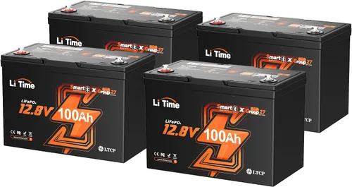 Vista 25 de Litime Batería de litio Xtra-Mini LiFePO4 de 12 V 100 Ah con Bluetooth y BMS de 100 A, mini batería de litio de 12 voltios, máximo 15000 ciclos