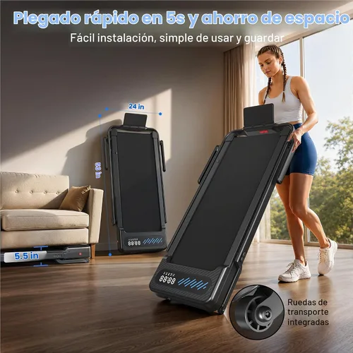 Vista 8 de Cardirun Almohadilla para caminar con inclinación automática y barra