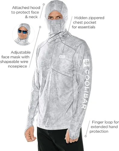 Vista 5 de Coolibar Sudadera con capucha para hombre con protección solar UPF 50+ Andros