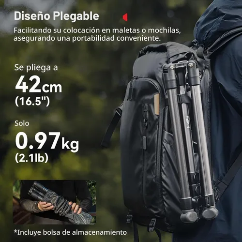 Vista 3 de SMALLRIG Soporte de luz ajustable para fotografía de 74.8 pulgadas/6.23 pies, carga máxima de 8.8 libras, soporte de trípode de iluminación compacto