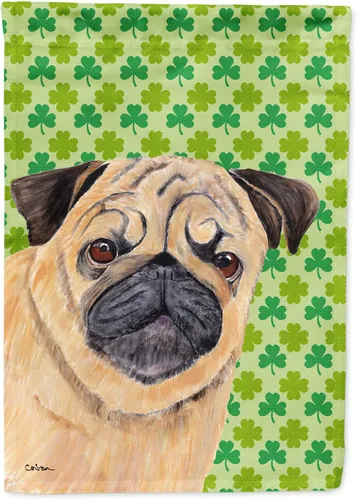 Vista 271 de Caroline's Treasures SS4442GF Affenpinscher Bandera de jardín con retrato de trébol del día de San Patricio para buzón, bandera decorativa