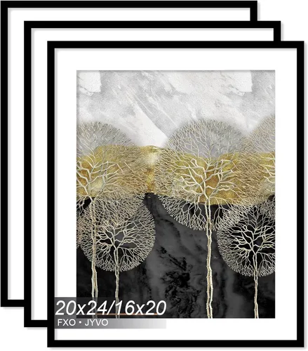 Vista 163 de Fxojyvo Marco de Fotos de 4x6, Muestra Foto de 3.5x5 con Paspartú o 4 x 6 Sin Paspartú, Liviano y de Alta Transparencia Marco de 4 por 6 para Pared