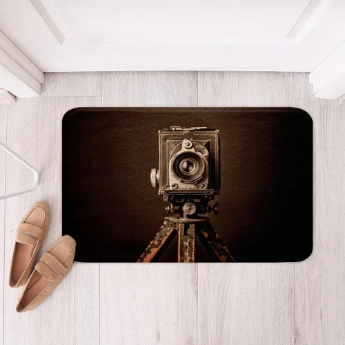 Vista 28 de Homewish Theater Cinema Poster Bathroom Rugs,Retro Movie Non Slip Bath Mat Popcorn Bathroom Indoor Floor Mats,Movie Night Shaggy Absorbent Bathtub