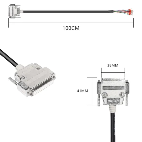 Vista 2 de XMSJSIY DB25 Adaptador de conector hembra RS232 25Pin Cable de extensión serie Cable de repuesto de puerto de 25 pines sin soldadura con cable