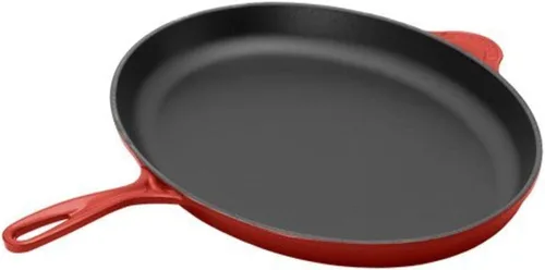 Vista 5 de Le Creuset Sartén ovalada de hierro fundido esmaltado de 15.75 pulgadas, llama