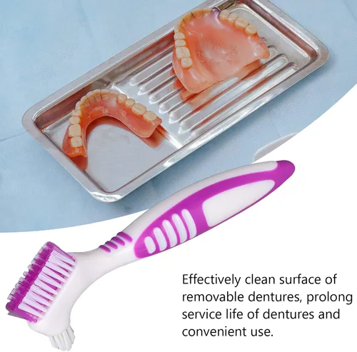 Vista 6 de Cepillo de limpieza de dientes falsos, cepillo de dientes portátil de doble cara para cepillos, juego de múltiples capas, cepillos de dientes