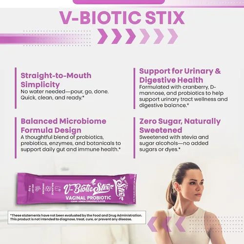 Vista 6 de Clean Nutraceuticals Probióticos vaginales para mujeres con extracto de arándano, D-manosa, prebióticos, equilibrio de pH para mujeres, salud