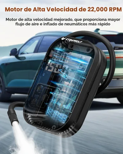 Vista 5 de ETENWOLF Arrancador de batería de coche 2000A con compresor de aire 160PSI Negro