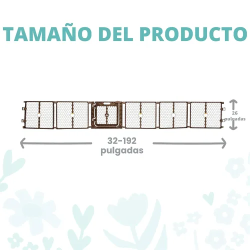 Vista 4 de Regalo - Puerta ajustable de plástico de 192 pulgadas para bebés y patio de juegos con puerta, marca galardonada, 2 en 1, kit de bonificación