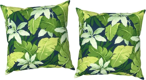 Vista 61 de Juego de 2 fundas cuadradas de 16 x 16 pulgadas para cojín de exteriores, fundas decorativas modernas para cojín de respaldo para muebles de patio