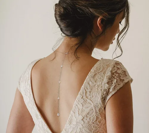 Vista 3 de SWEETV Juego de joyas de novia de lágrima para novias mujeres damas de honor collar de fondo de diamantes de imitación de cristal para baile