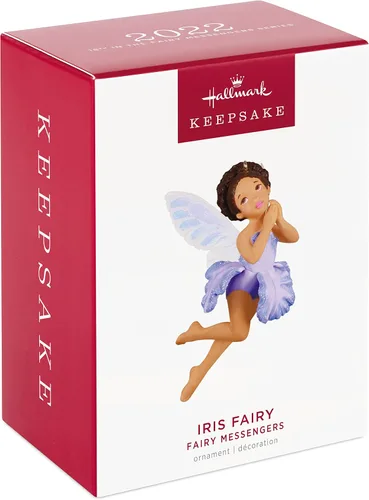 Vista 3 de Hallmark Keepsake Adorno de Navidad de plástico 2022, hada mensajeros iris hada