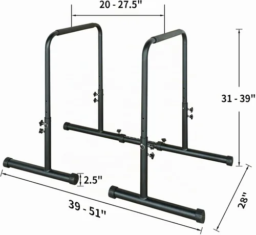 Vista 6 de Estación de inmersión funcional, soportes de inmersión resistentes para entrenamiento de fitness, estabilizador de barra de inmersión, parallette