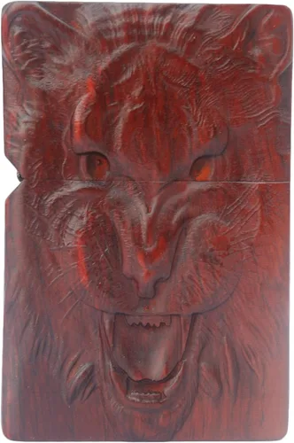 Vista 35 de Carcasa exterior de palisandro Huanghuali natural tallado para módulo Zippo (1000 brazos Avalokiteshvara de la diosa 3#)